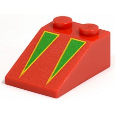Part 3298px4 Red Slope 33 3 x 2 with Green Triangles with Yellow Borders Pattern 